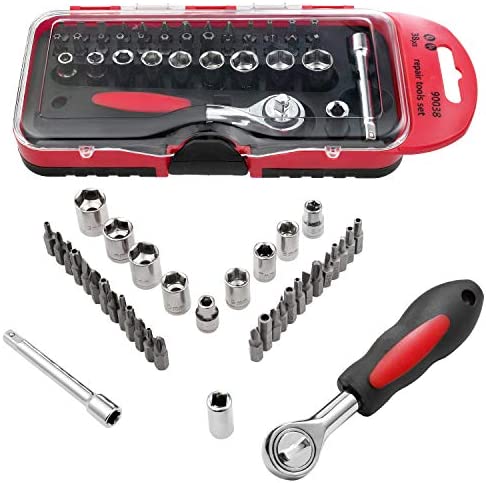 DURATECH Shower Valve Socket Wrench Set with Bar Handle for Removing Tub & Shower Valve，5-Piece, includes 21/32”x 27/32”, 29/32”x 31/32”, 1-1/32” x1-3/32”, 1-5/32”x1-9/32”, 1-11/32”x 1-7/16”