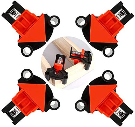 4 PCS Angle Clamp 60/90/120 Degree Corner Clamps for Wwoodworking Multi-Function Woodworking Right Angle Clamp for Drilling Welding Making Cabinets,Drawers,Picture Framing,Swing Clip Tools