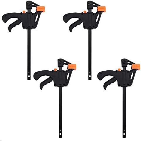 4 Pcs F Clamp Clip Bar Grip Quick Ratchet Release Squeeze Clamps Tools for Woodworking Set
