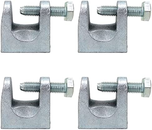 Chain Link Fence Parts End Rail Clamp 1-3/8 Inch Pipe Clamp with Bolts Nuts Fence Clamp Stainless Steel for Fence Home Supplies Clamp Tools(4 Pack)