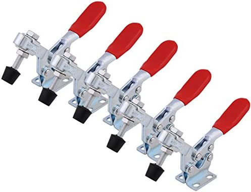 5Pcs Quick-Release Toggle Clamps, GH-225-D Toggle Clamps, Horizontal 227Kg Holding Capacity Fixture Clamps, Hold Down Toggle Clamps with Adjustable Rubber Pressure Tips