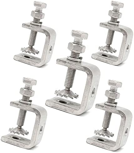 5Pcs Stainless Steel C-Clamp ,Wood Clamps,Tiger Heavy Duty Wood Working Heavy Duty C-clamp with Wide Jaw Openings ,Multi-Tooth Non-Slip Bowl for Welding/Carpenter/Building/Household Mount