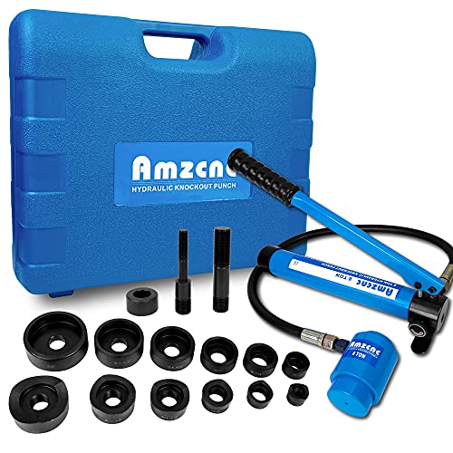 AMZCNC Hydraulic Knockout Punch Electrical Conduit Hole Cutter Set KO Tool Kit 1/2 to 2 inch (8T(1/2″-2″))
