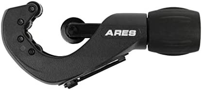 ARES 18009 – Telescoping Pipe Cutter – Cuts 1/8-Inch to 1 3/8-Inch Copper, Aluminum and Brass Tubing – Lightweight Aluminum Body with Ergonomic Handle – Foldaway Reamer – Spare Cutting Wheel