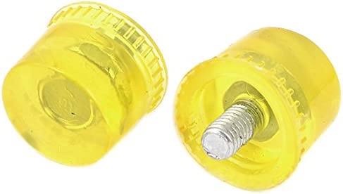 Aexit Replaceable 8mm Hammers Thread Head Plastic Hammer Tip 30mm Dia Clear Ball-Peen Hammers Yellow 2pcs