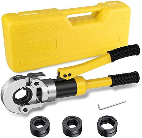 Anbull Hydraulic Copper Tube Crimping Tool,Copper Pipe Fittings Crimping and Plumbing Tool with Crimping Dies Jaw 1/2″, 3/4″, 1″