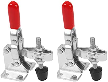 Auniwaig GH-101-A Quick Release Vertical Toggle Clamp 110 Lbs Holding Capacity Hold Down Hand Tool Small Toggle Clamp w Adjustable Rubber Pressure Tip for Hold Down Boards Fixing Work-piece 5PCS