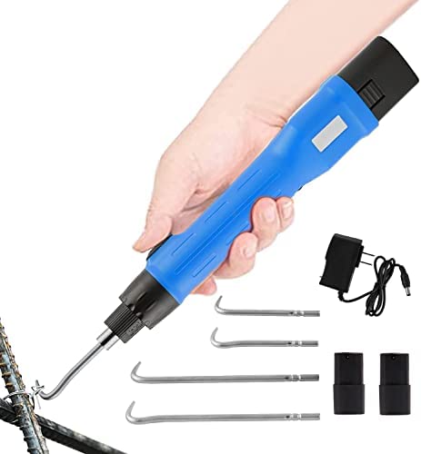 Automatic Rebar Tying Machine 2000 mAh Electric Rebar Tier Tool Rebar Tie Wire Twister for Iron Wire 0.5-0.7mm (Blue)