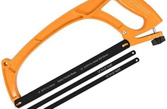 BEETRO Hacksaw Frame Hand Saw Aluminum Alloy 12 inch Heavy Duty, Two Sawing Angles (45°/90°), for Steel Pipe Cutting, PVC, Carpentry, Woodworking