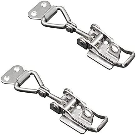 BOOHAO 2 pcs Marine Grade Stainless Steel Adjustable Latches Toggle Latch Clamp With Keyhole Cabinet Boxes Lever Handle Toggle Catch Latch Hasp