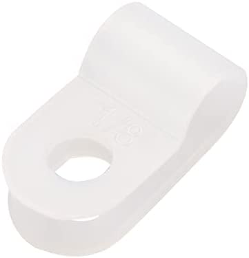 Baomain R-Type Cable Clamp 1/8 Inch White 100 Pack