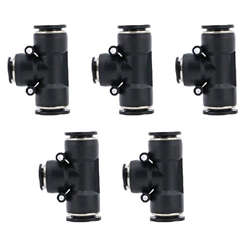 Beduan Push to Connect Air Fitting, 12mm Tube OD Pneumatic Tee Union Fitting Push Lock(Pack of 10)