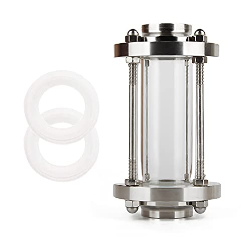 Beduan in-Line Sight Glass with Tri Clamp End, Sanitary Flow Sight Glass Stainless Steel 1.5 Inch Tri Clamp Type (Flow Pipe OD 19mm)