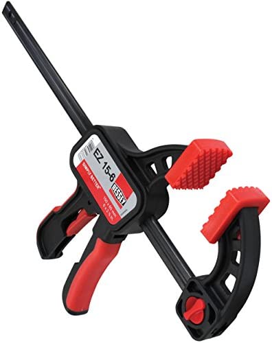 Bessey EZ15-6 One Handed Trigger Clamp for Compressing & Spreading 6″ Capacity x 2 3/8″ Throat Depth, Red/Black