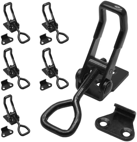 Biaungdo 6 Pack Adjustable Toggle Clamp, Quick Release Pull Latch, Pull Latch Clamp, 390lbs Holding Capacity Toggle Latch Hasp Clamp for Door, Tool Box Case, Smoker Door, Jig