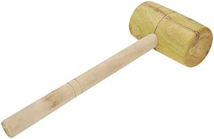 Bitray Wood Hammer Cross-stitch Mold Wood Mallet Wood Barrel Shaped Mallet Woodworking Hand Tool