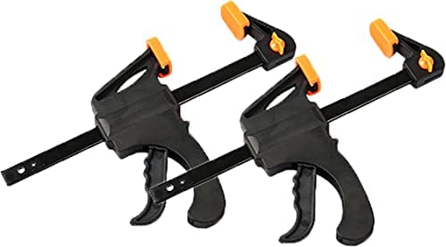 Black Duck Brand Ratchet Bar 6″ Quick Clamp, Converts to 12″ Spreader (2 Pack Ratchet Bar Clamps)
