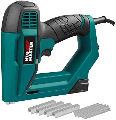 Brad Nailer, NEU MASTER NTC0060 Electric Nail Gun/Staple Gun for DIY Project of Upholstery, Carpentry and Woodworking, Including Staples and Nails