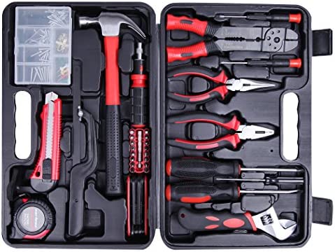 Cartman 160 Piece General Household Hand Tool Set Kit with Plastic Toolbox Electricians Tools