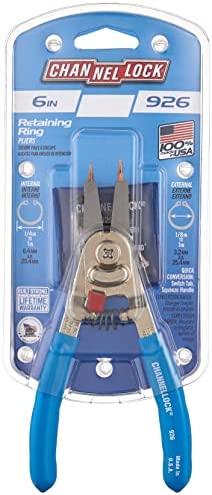 Channellock 926 6-Inch Snap Ring Plier | Precision Circlip Retaining Ring Pliers | Includes 5 Pairs of Interchangeable Tips | Made in the USA
