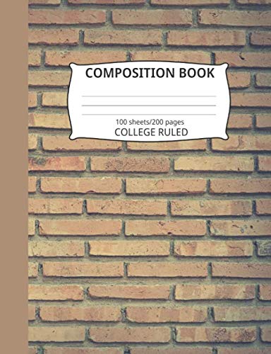 Composition Book: Brick Wall Pattern 1: Blank College Ruled Notebook