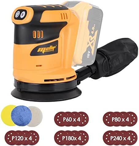 Cordless Random Orbital Sander for DEWALT 20V MAX Lithium Battery, 5-Inch Electric Palm Sander/Polisher with Variable Speed & Dust Collector & 20PCS Sandpapers (Tool Only, NO Battery)