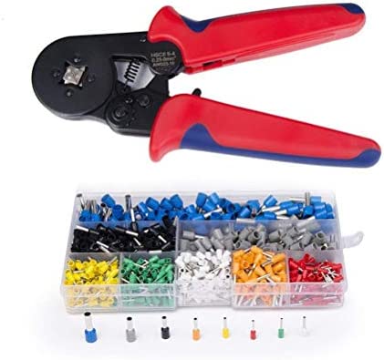 Crimper Tool Kit, Crimp Ferrule Including 800pcs Insulated Wire Terminals New Hope Store Self Adjusting Crimping Plier Set Tool Guage HSC8 6-4A 0.25-6mm², 23 – 10 AWG Red