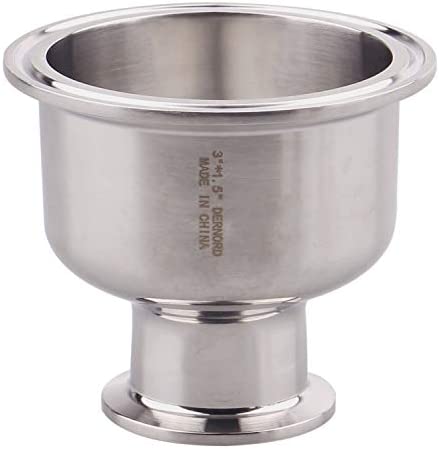 DERNORD Tri Clamp Bowl Reducer Sanitary Fitting Stainless Steel 304 (Tri Clamp Size: 3 inch x 2 inch)
