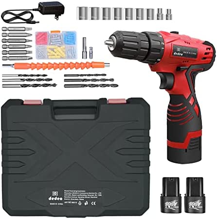 Dedeo Cordless Drill/Tool Kit, 88PCS 16.8V Impact Drill Driver Set with Charger and 2PCS Li-Ion Batteries, Built-in LED Light, 2-Variable Speed, 3/8″ Keyless Chuck, 18+1 Metal Clutch, Home Improvement
