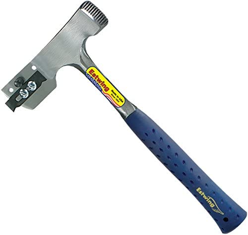 ESTWING Shingler’s Hammer – 28 oz Roofer’s Tool with Milled Face & Shock Reduction Grip – E3-CA