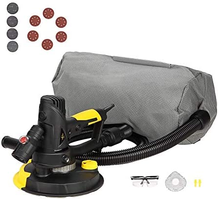 Electric Drywall Sander with Vacuum, Variable Speed and 26FT Power Cord, Drywall Sanding Machine with Extra Mesh Sanding Discs and Safety Kit, CUBEWAY