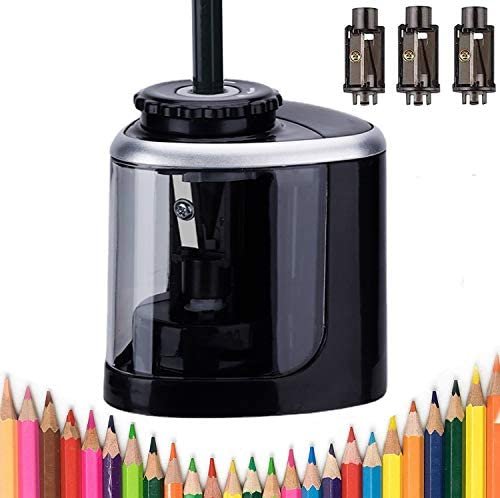 Electric Pencil Sharpener Battery Powered Pencil Sharpener for Colored Pencils，High-Speed Operated Automatic and Manual Pencil Sharpener for Kids, Home School Supplies Office Classroom