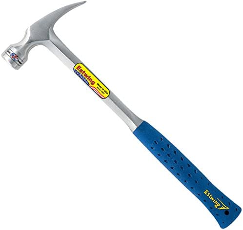 Estwing Framing Hammer – 24 oz Long Handle Straight Rip Claw with Milled Face & Shock Reduction Grip – E3-24SM, Multicolor