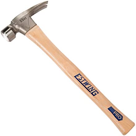 Estwing Pro California Hammer – 23 oz Rip Claw Hammer with Smooth Face & Hickory Wood Handle – MRW23LS