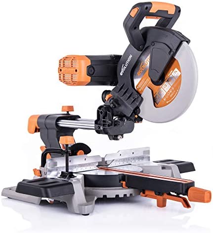 Evolution Power Tools R255SMSDB 10″ Multi-Material Double Bevel Sliding Compound Miter Saw