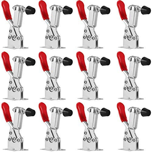 FAATCOI 12 PCS 201B Toggle Clamp, Hand Tool Nonslip Horizontal Quick Release Clamps, with 220 Lbs Holding Capacity for Woodworking Welding
