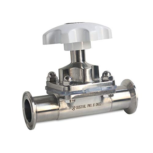 Forged Stainless Steel Diaphragm Valve 316l Tri-Clamp Diaphragm Valve Silicone Seal 1.5 Inch for Controlling Ultra-Pure, Sterile, Corrosive Or Abrasive Fluids