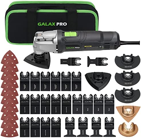 GALAX PRO Oscillating Tools 2.4Amp 6 Variable Speed ,11000 – 21000 OPM,4° Oscillation Angle Oscillating Multi-Tool Kit with 40pcs Accessories and Carry Bag,for Trimming, Sanding, Cutting