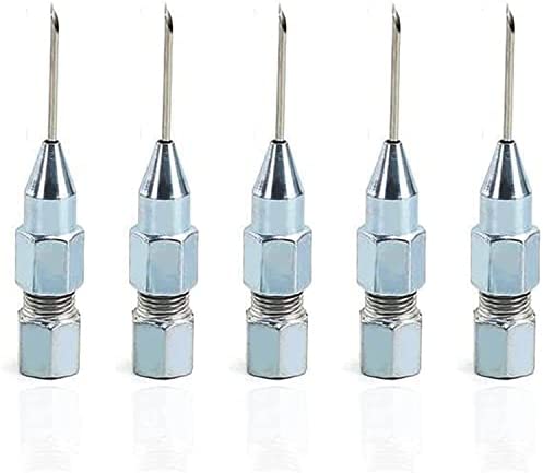 GSTX 5 Pcs Grease Gun Needle Tip of The Mouth, Grease Injector Needle, Ideal for Lubricating in Very Tight Places Like Sealed Bearings and Universal Joints.