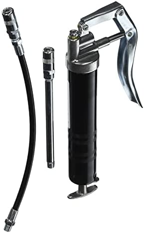GreaseTek Premium Mini Pistol Grip Grease Gun with 12″ Hose and Extension Pipe