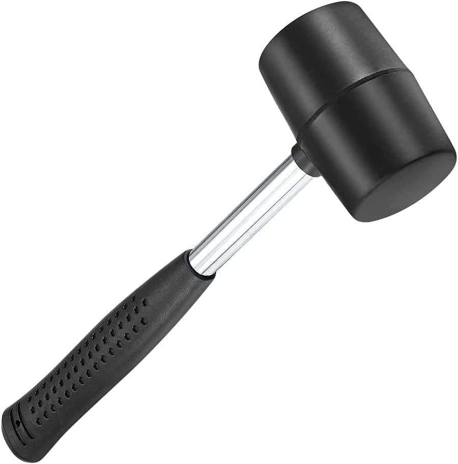 Gunpla Rubber Mallet – 8 oz Anti-Slip Stainless Steel Tube Rubber Handle Rubber Head Mallet