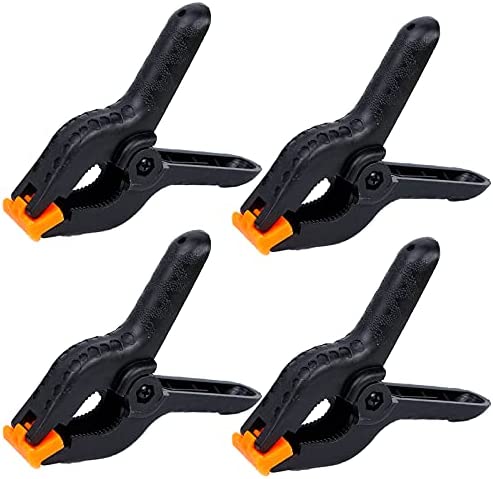HGHDBT Spring Clamps Backdrop Clips – 4 Pack 4.5inch Heavy Duty Muslin Clamps for Crafts Home Improvement Photography Studio Backdrop Stand Woodworking