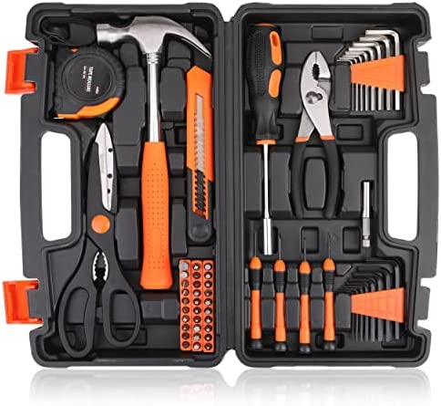 HURRICANE 57 Piece General Household Hand Tool Kit, Home Repair Tool Set Includes All Essential Tools for Home Maintenance with Tool Box Storage Case