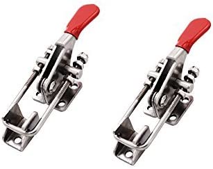HomDSim Stainless Steel Adjustable Pull Latch Toggle Locking Clasp Latch Lever Clamp Heavy Duty Toggle Bolts Clamps Toggle Hasp Buckle (2PCS)