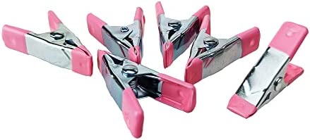 Homeford Metal Craft Clamps Clip, Pink/Silver, 2-Inch, 6-Count