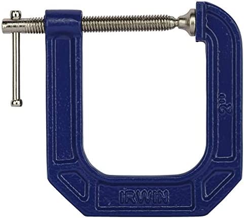 IRWIN Tools QUICK-GRIP 100 Series Deep Throat C-Clamp, 2-inch by 3 1/2-inch Throat (225123)