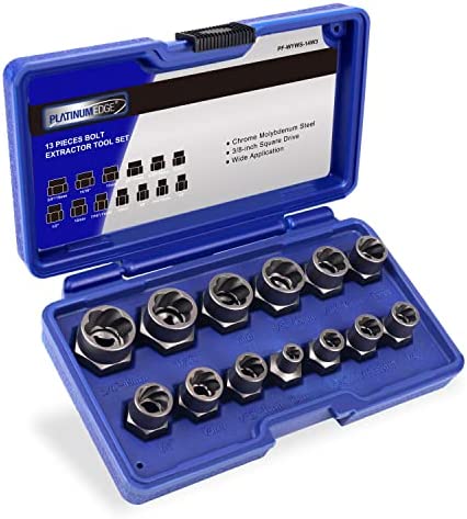 Impact Bolt & Nut Remover Set, 13 Pieces Bolt Extractor Tool Set with Solid Storage Case Chrome-Molybdenum Steel, Easy to Remove the Rusty and Stubborn Sockets and Bolts