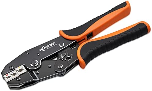 KF CPTEC Crimping Tool For Insulated Electrical Connectors – Heat Shrink Connectors – Wire Crimping Tool – AWG 20-10 Ratchet Crimping Tool Available For Insulated Connectors – Wire Terminal Crimper