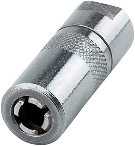 Lumax LX-1400 Silver 1/8″ NPT Standard Grease Coupler for Grease Guns. Has Four Hardened Steel Jaws for Durability. Has Four Hardened Steel Jaws for Durability.