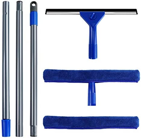 MASTERTOP Window Squeegee Cleaning Tool – Outdoor Window Cleaner, Window Washing Kit, Extension Pole, Streak Free Shine, Easily Squeegee for Window Cleaning